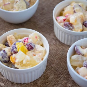 Frozen Fruit Salad with Sweet and Creamy dressing