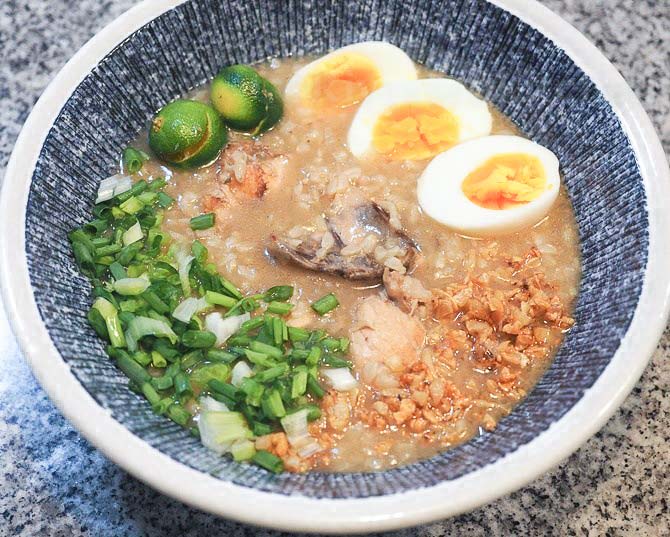 Filipino Rice Porridge in a Bowl