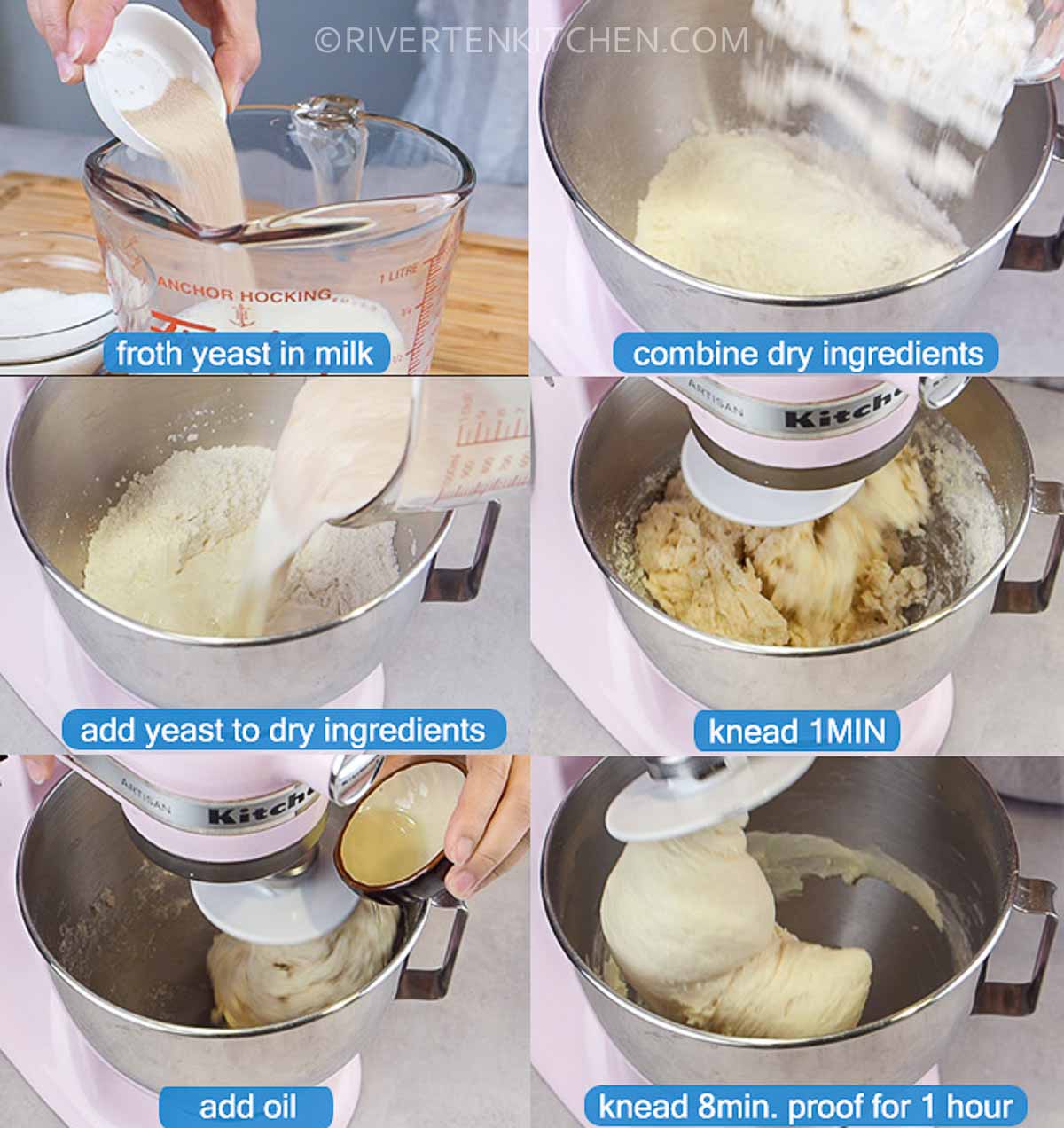 Steps on how to make dough for steamed buns