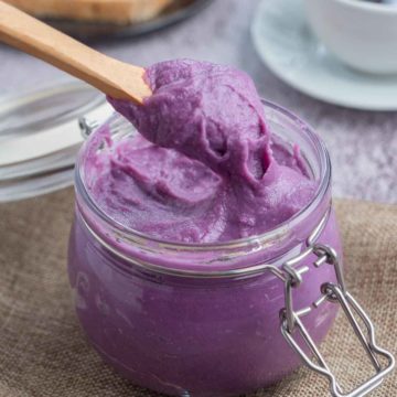 Purple spread made of purple yam or purple sweet potato