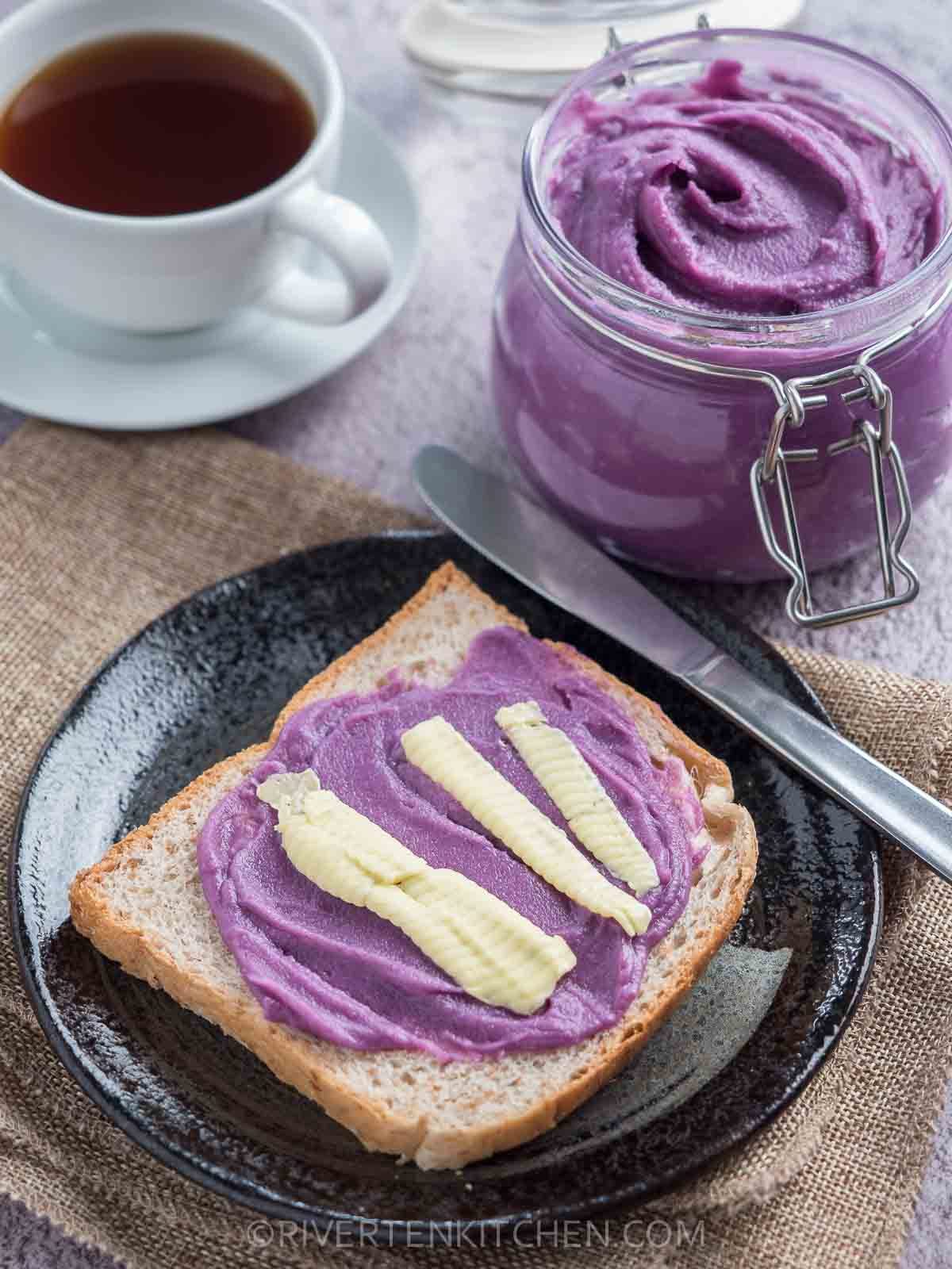 Ube Halaya with Bread and butter
