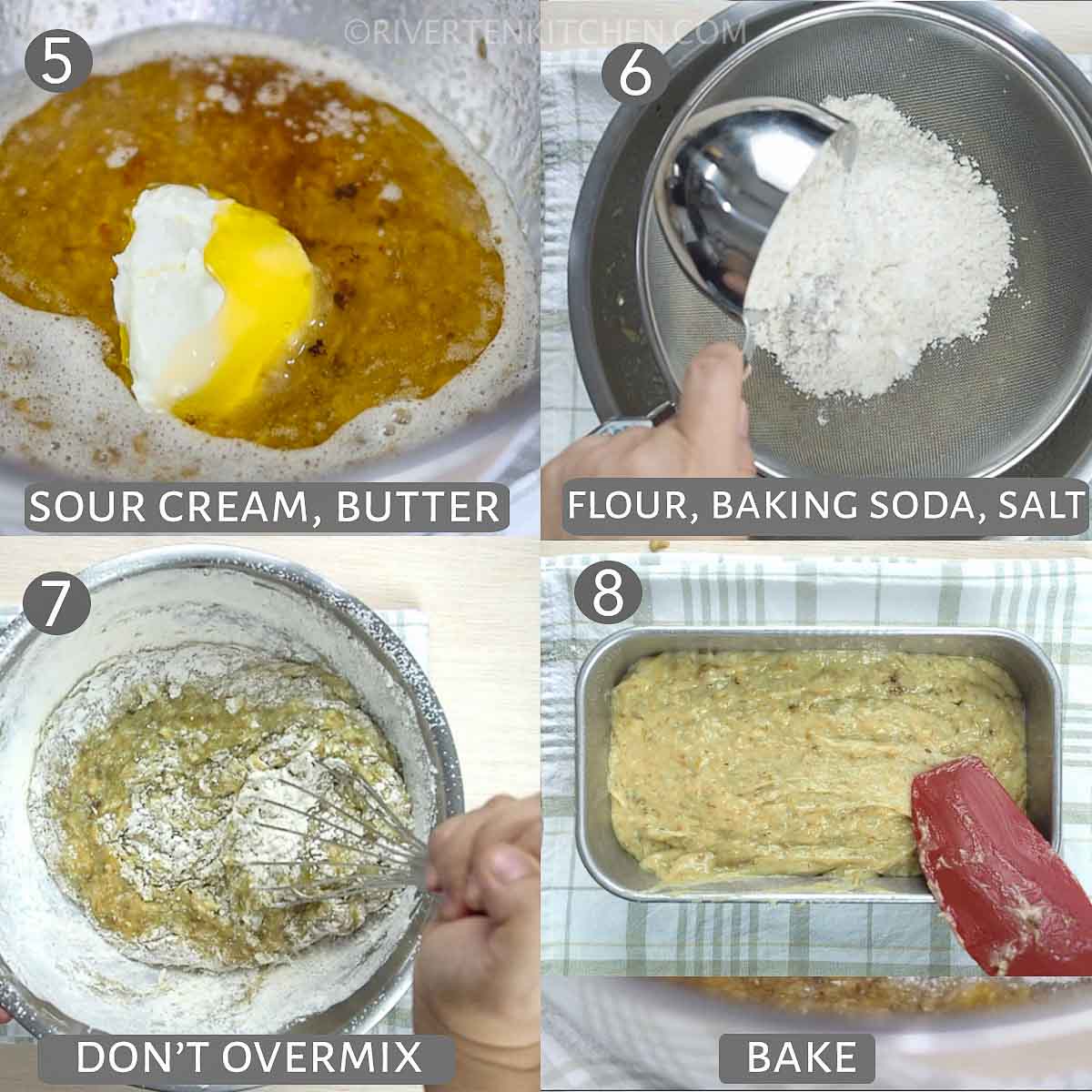 sour cream banana bread procedure